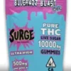 Surge THC Company Bluerazz Blast High Potency Live Sugar 10,000mg Gummies 20ct