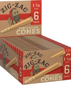Zig Zag Unbleached 1 ¼ Cones 6pk