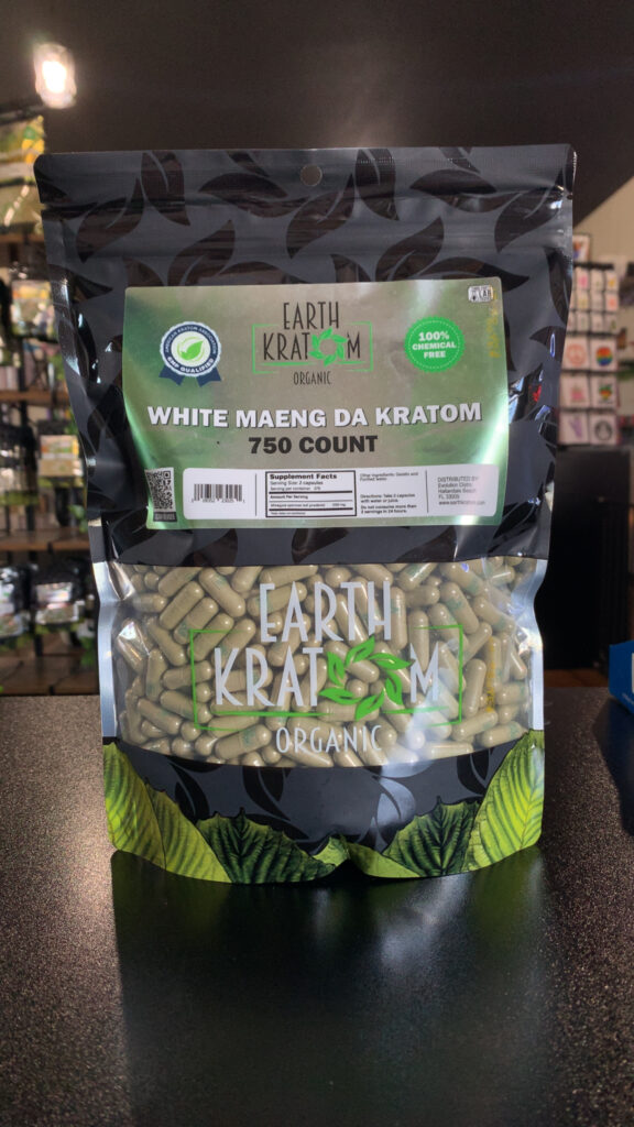Earth Kratom White Maeng Da 750 Capsules