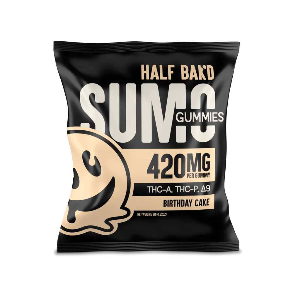 Half Bak'd SUMO Birthday Cake 840mg Gummies 2ct