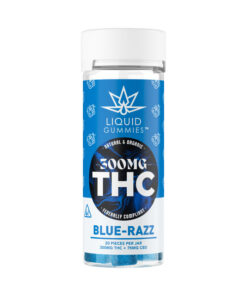 Liquid Gummies Blue-Razz 4:1 THC:CBD 300mg Hybrid Gummies 20ct