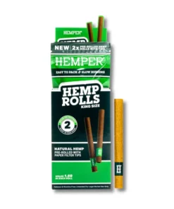 Hemper Hemp Natural Hemp King Size Cones + Glass Tip 2pk