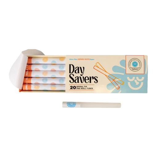 DaySavers  1 ¼ Refined White Artisan Pre-Rolled Tubes w/ Spiral Filter Tips 10pk
