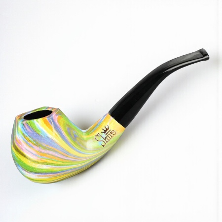 Pulsar Shire Pipes The Sundog Bent Apple Tapered Stem Rainbow Wood Pipe
