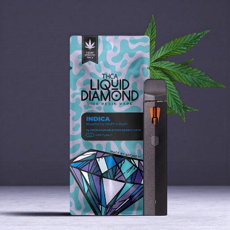 Affinity Liquid Diamond Live Resin Blueberry Muffin Kush 2g Disposable Vape
