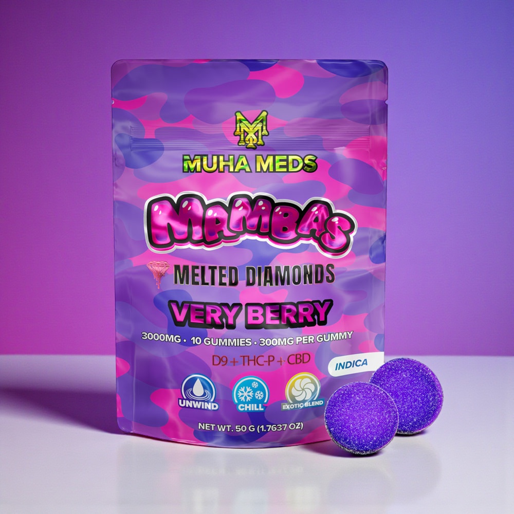 Muha Meds Mambas Melted Diamond Very Berry 3000mg Gummies