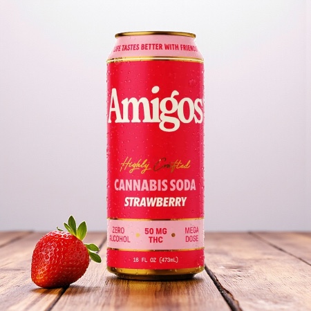 Amigos Strawberry Highly Crafted Cannabis Soda 50mg