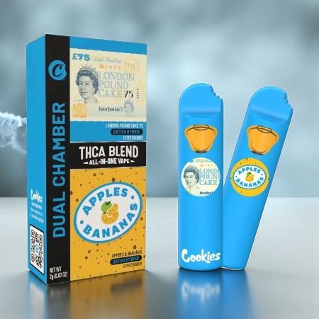 Cookies London Pound Cake + Apples & Bananas Dual Chamber 2g Disposable Cart