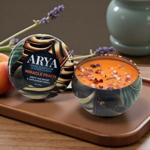 Arya Smoke Odor Eliminator High Fragrance 8oz Concentration Candles- Miracle Peach
