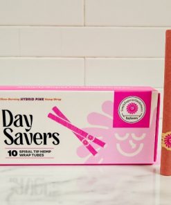 DaySavers  1 ¼ Pink Hybrid Hemp Blunt Wrap Artisan Pre-Rolled Tubes w/ Spiral Filter Tips 10pk