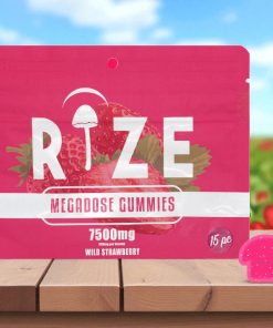 Rize 7500mg Wild Strawberry Mushroom Gummies 8pk