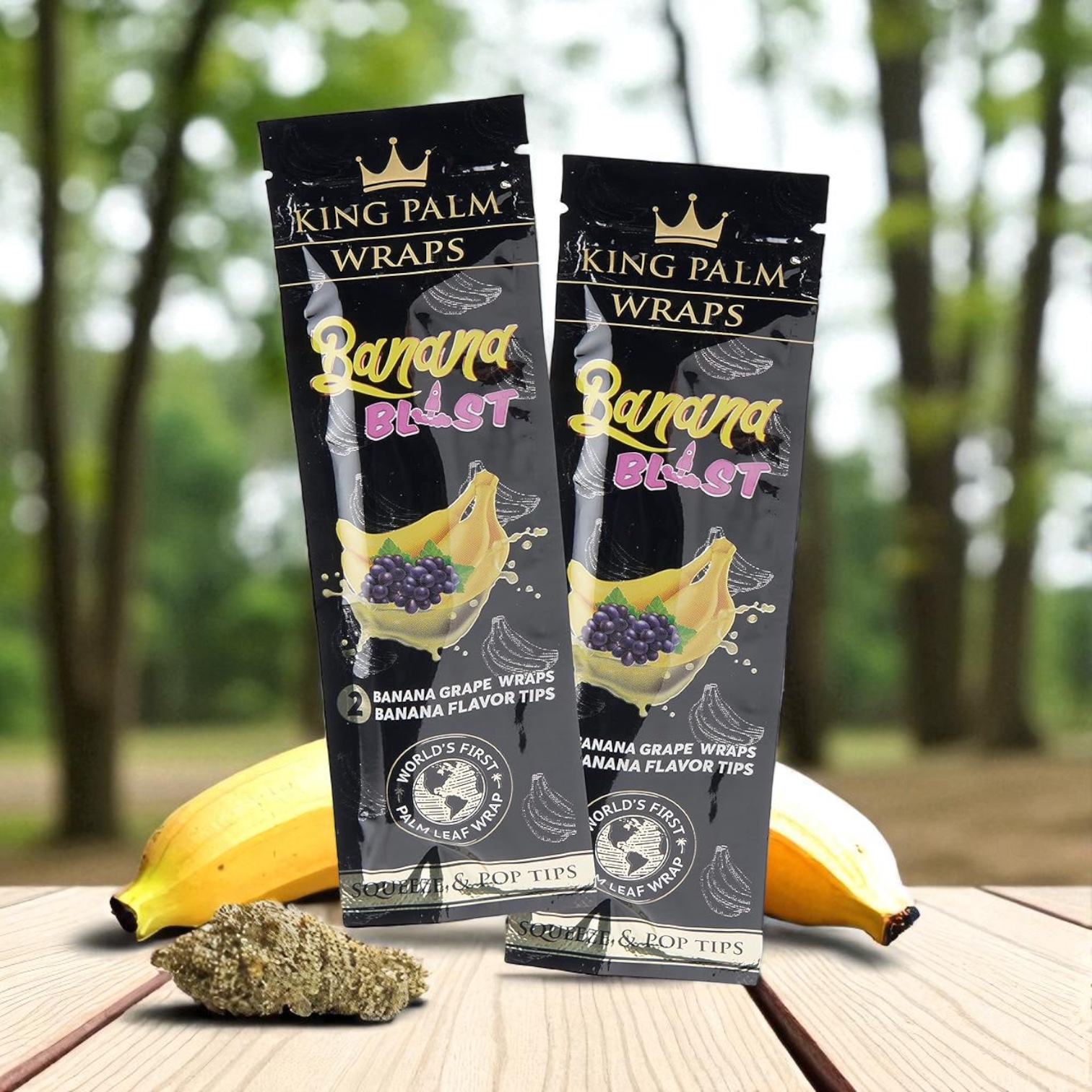 King Palm Wraps w/ Tips Banana Blast 2pk