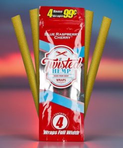 Twisted Hemp Blue Raspberry Cherry Hemp Wraps 4pk
