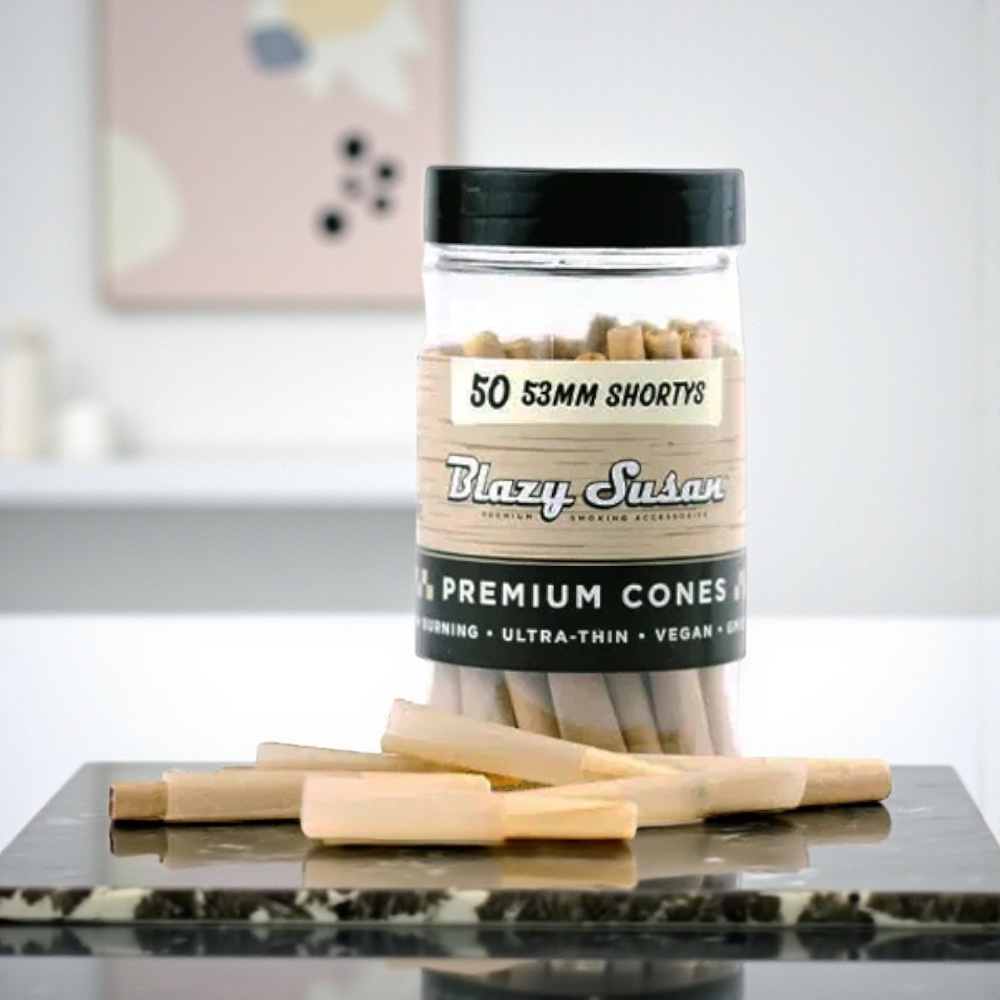 Blazy Susan Unbleached 53mm Shorty Cones 50pk