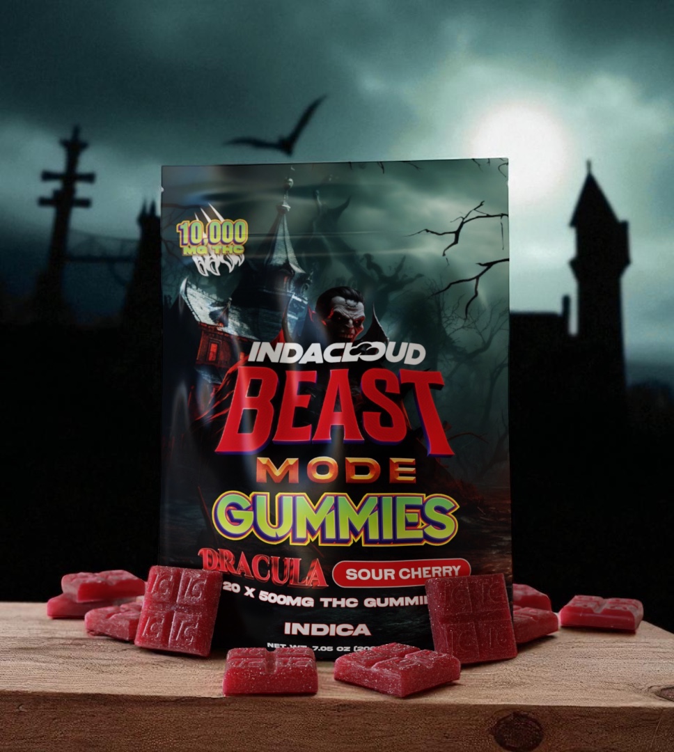 IndaCloud Sour Cherry Beast Mode 10,000mg Gummies 20ct