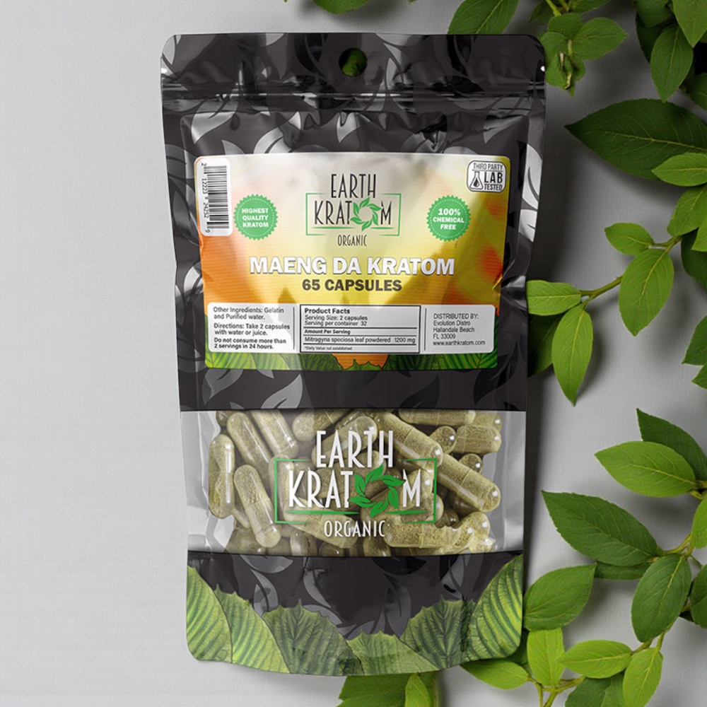 Earth Kratom Green Maeng Da 65 Capsules