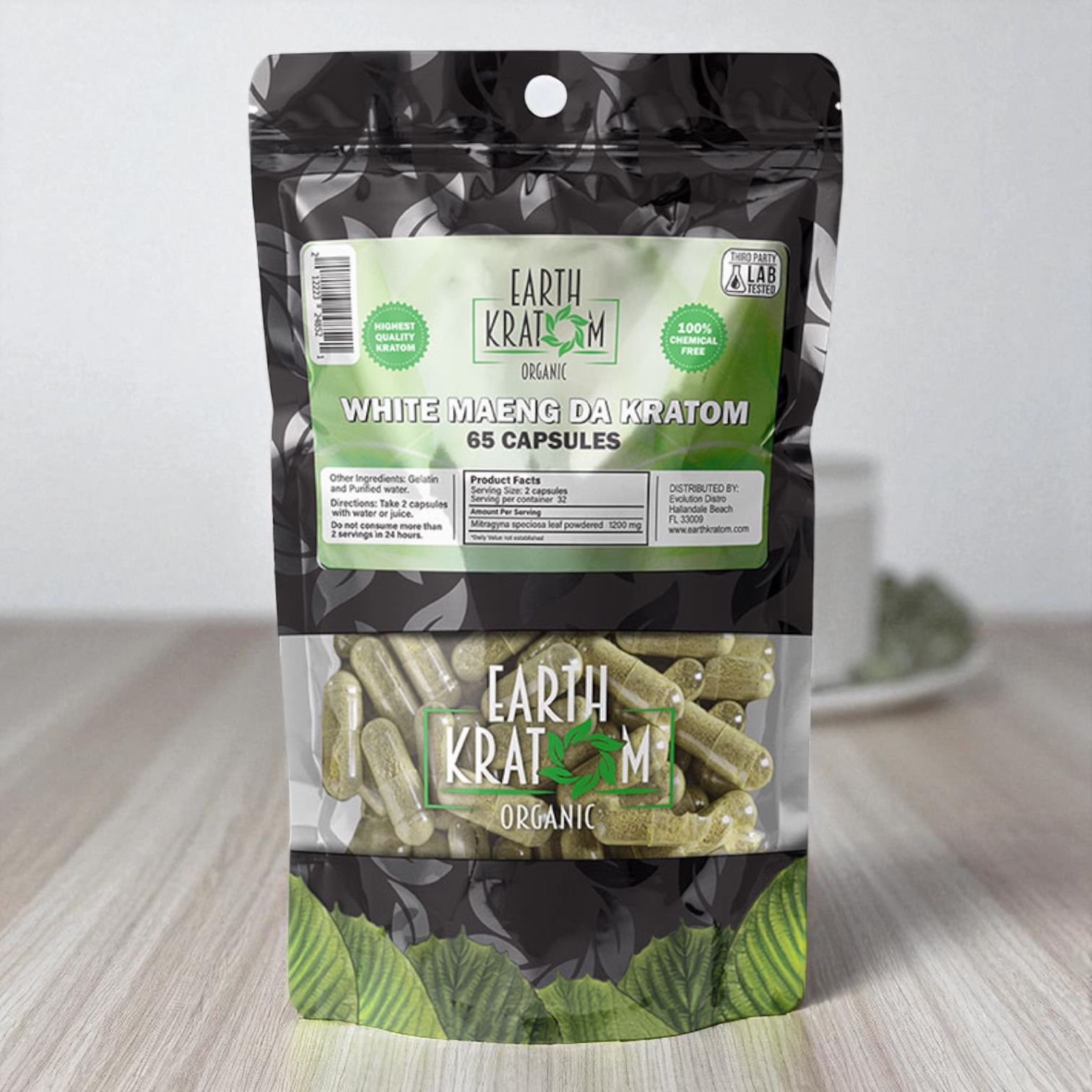 Earth Kratom White Maeng Da 65 Capsules