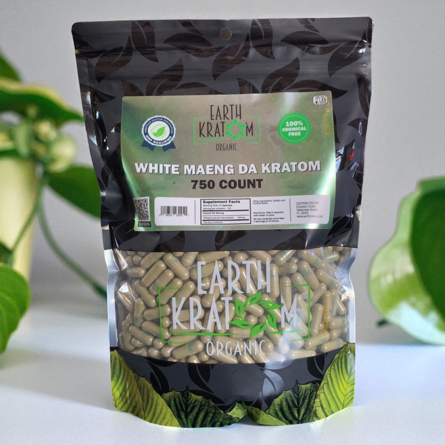 Earth Kratom White Maeng Da 750 Capsules