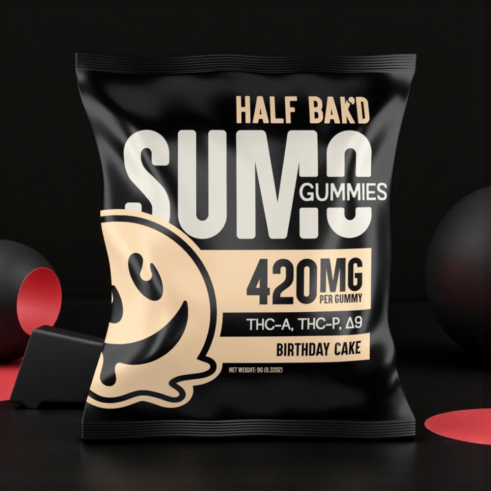 Half Bak'd SUMO Birthday Cake 840mg Gummies 2ct