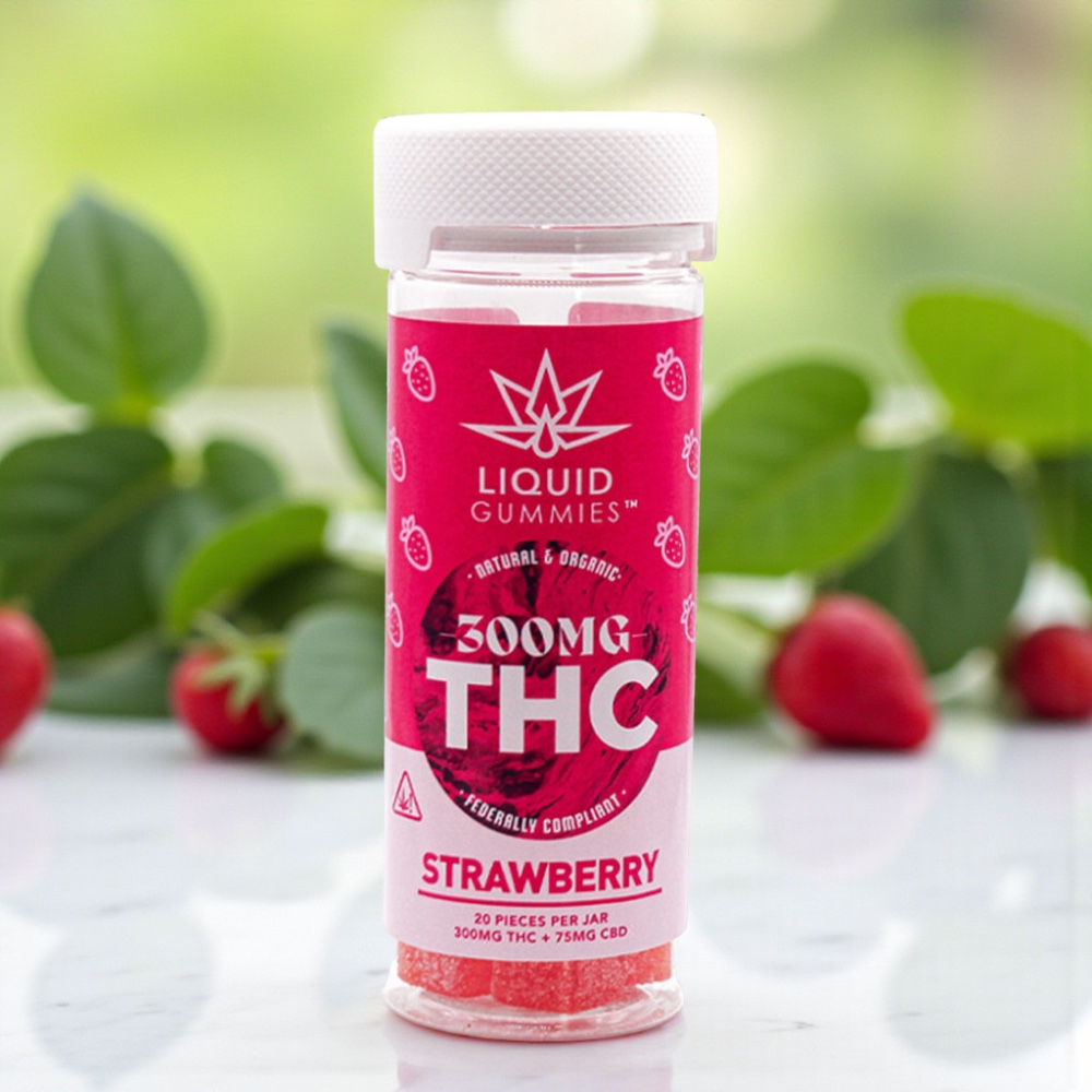 Liquid Gummies Strawberry 4:1 THC:CBD 300mg Hybrid Gummies 20ct