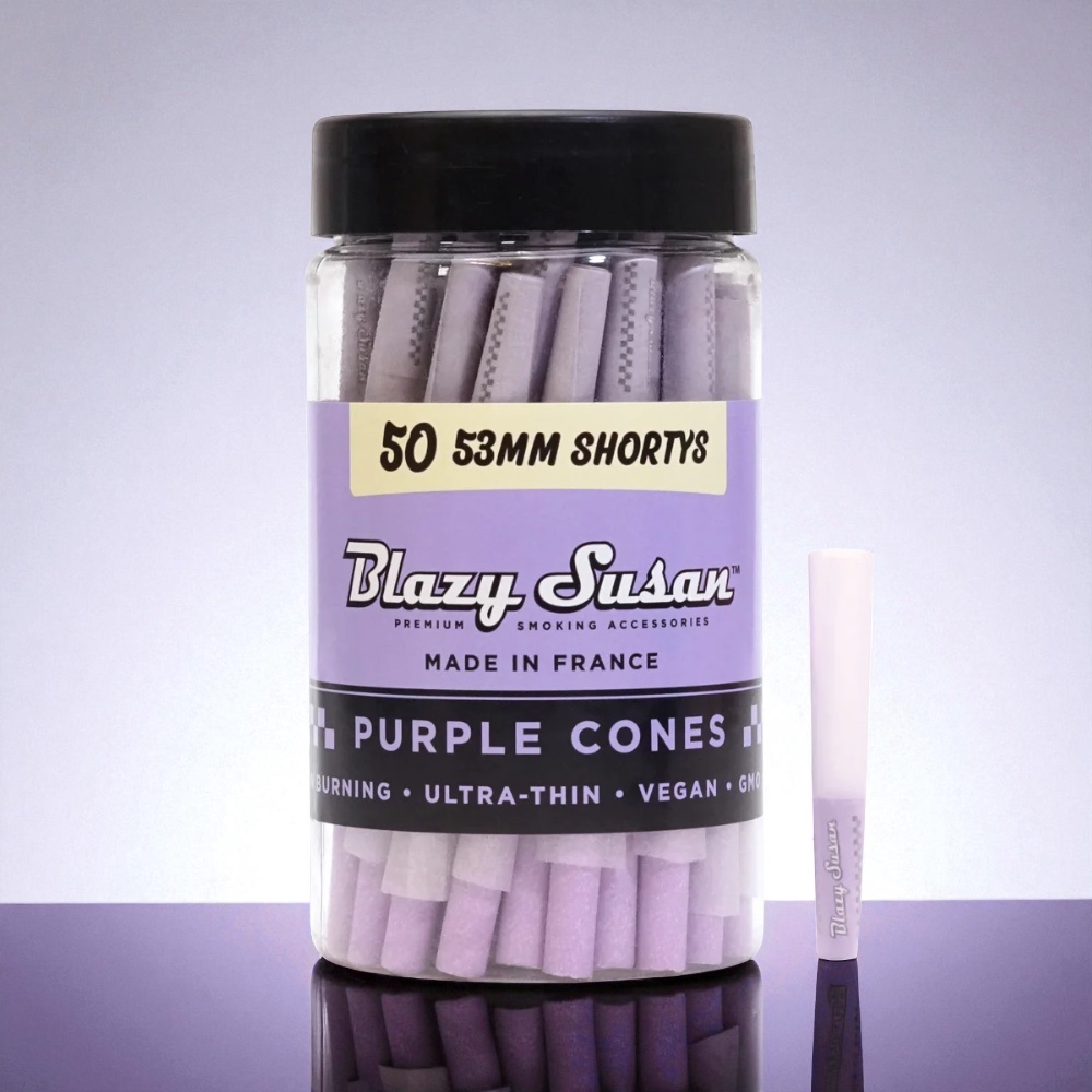 Blazy Susan Purple 53mm Shorty Cones 50pk