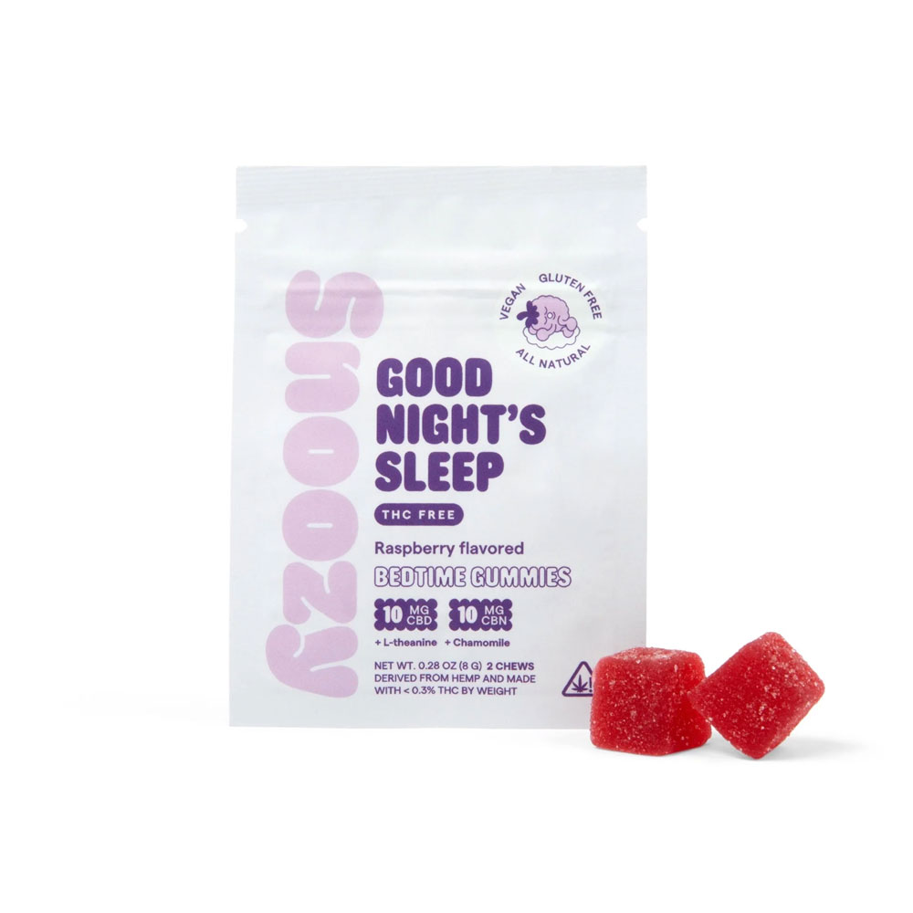 Snoozy Good Night's Sleep THC-Free Bedtime 40mg Gummies 2ct