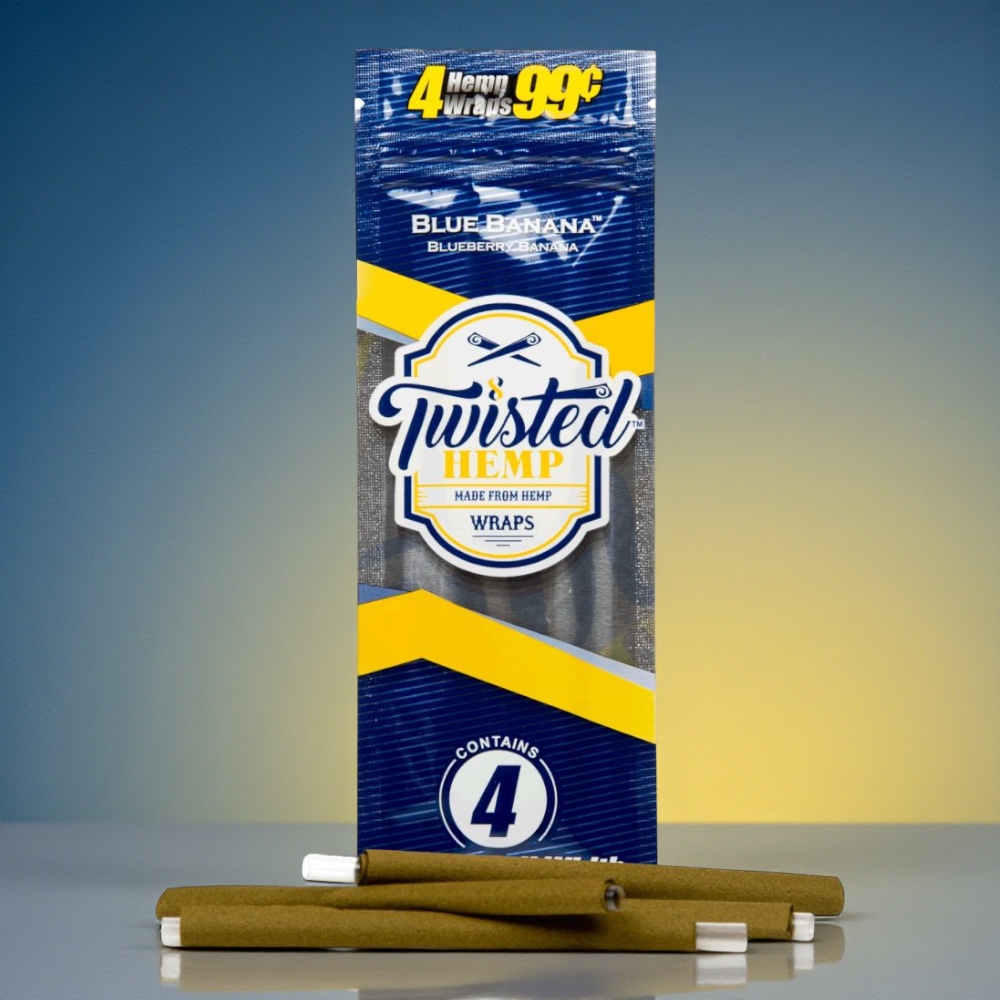 Twisted Hemp Blue Banana Hemp Wraps 4pk