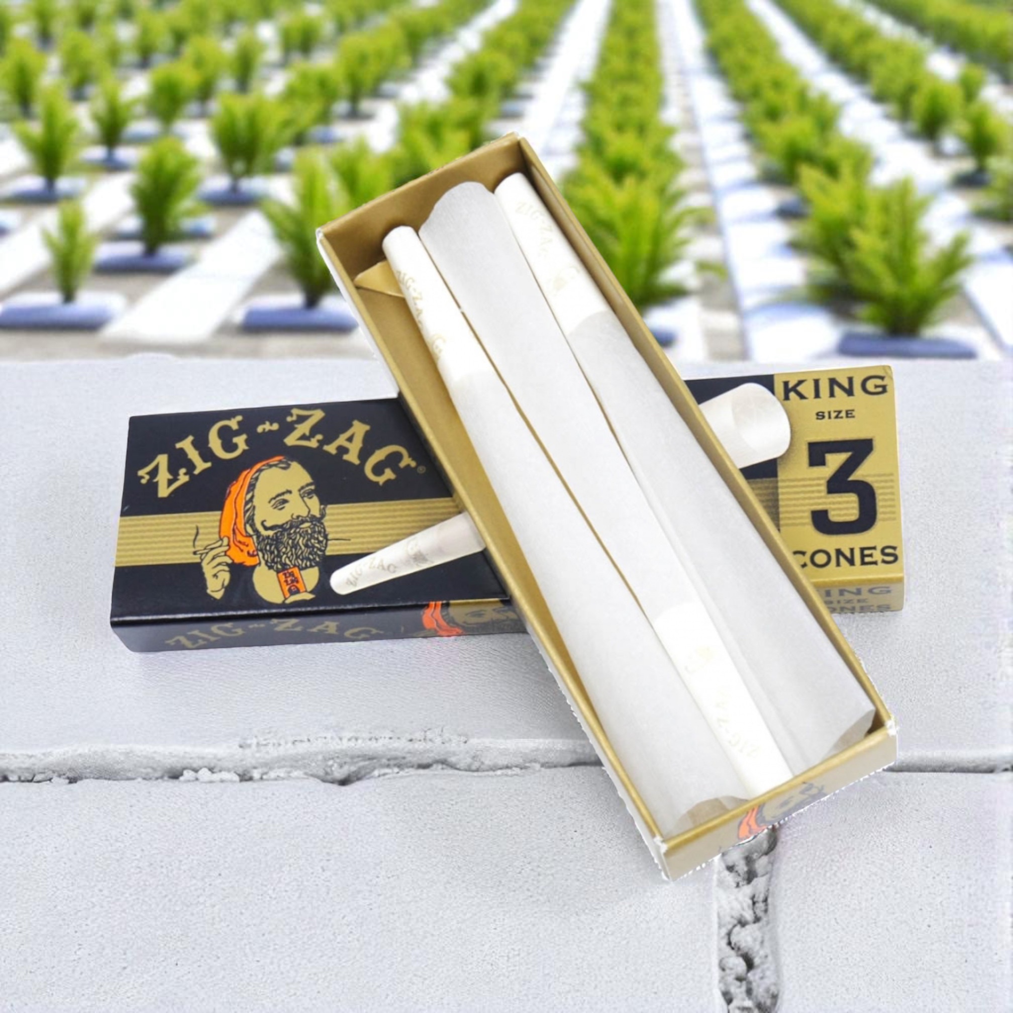 Zig Zag Ultra Thin King Sizes Cones 3pk