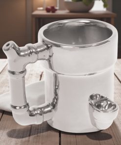 Chrome Porcelain Mug Pipe