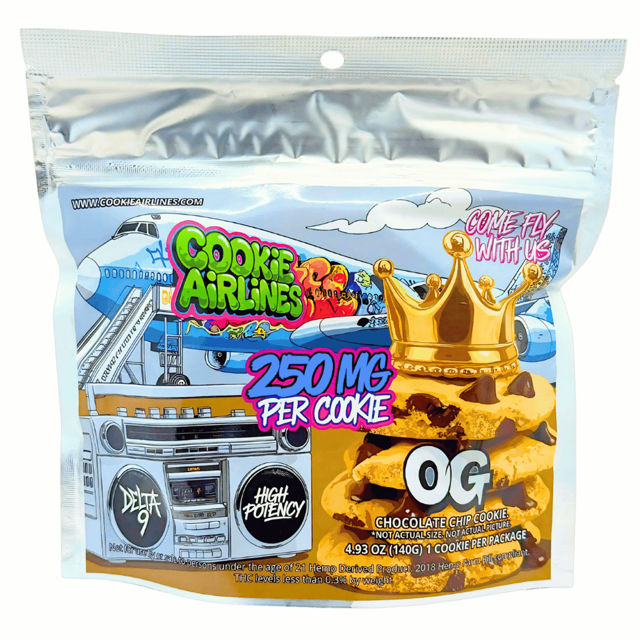 Cookie Airlines D9 THC 250mg Cookie (Asst. Flavors) – Grateful