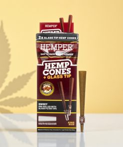 Hemper Hemp Sweet King Size Cones + Glass Tip 2pk