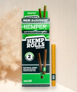 Hemper Hemp Natural Hemp King Size Cones + Glass Tip 2pk