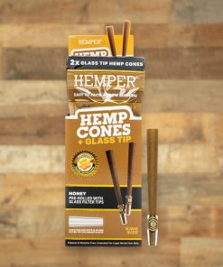 Hemper Hemp Honey King Size Rolls + Glass Tip 2pk