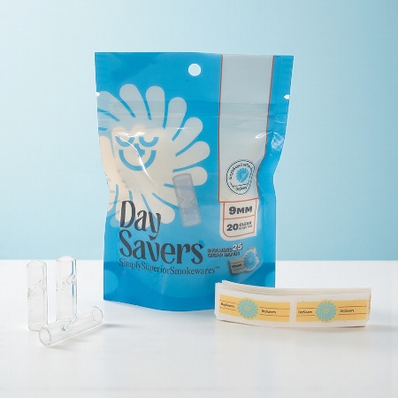 DaySavers 9mm Glass Filter Tips with Cigar Bands - 20ct