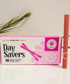 DaySavers  1 ¼ Pink Hybrid Hemp Blunt Wrap Artisan Pre-Rolled Tubes w/ Spiral Filter Tips 10pk