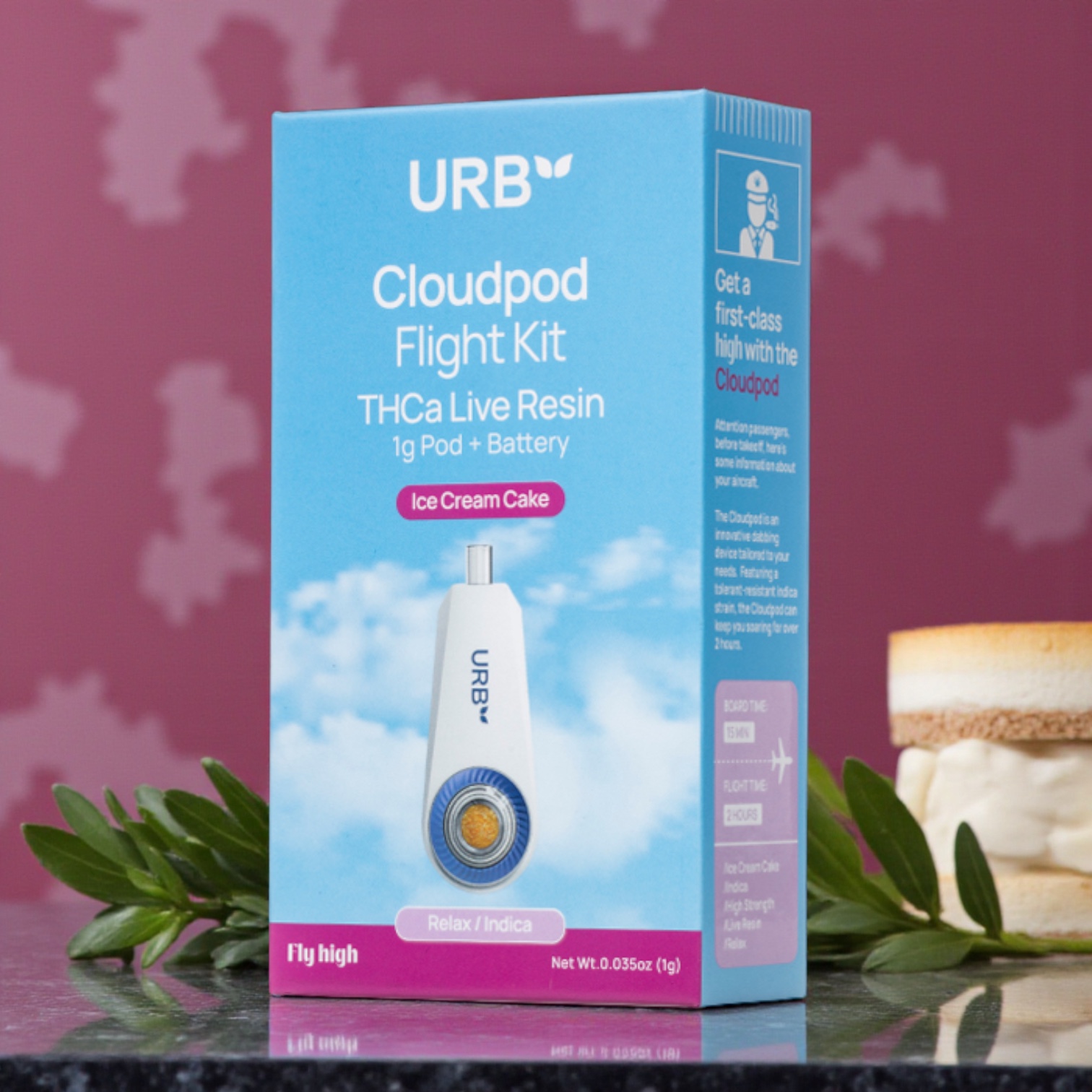 Urb Ice Cream Cake THCa Live Resin Cloudpod Flight Kit