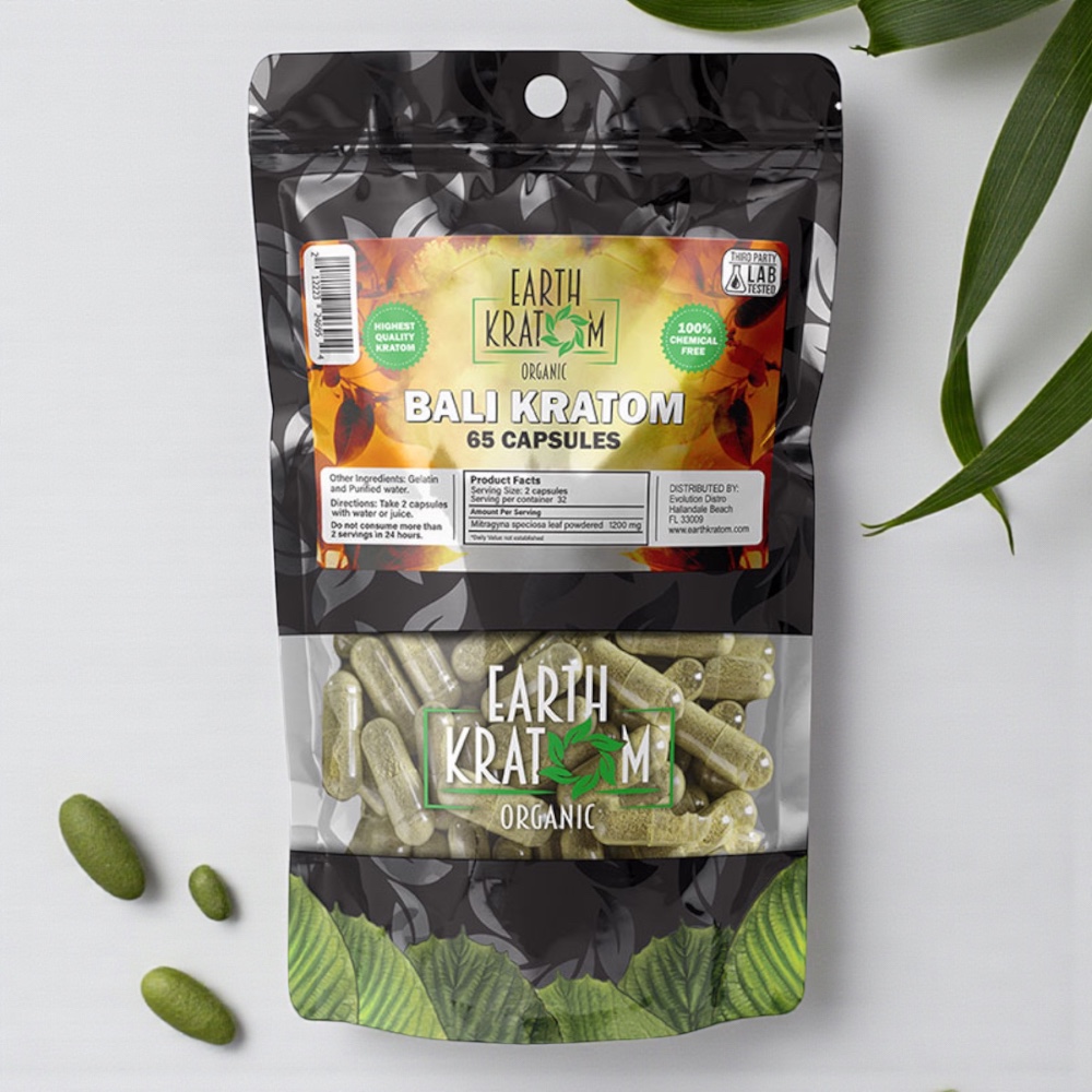 Earth Kratom Bali 65 Capsules