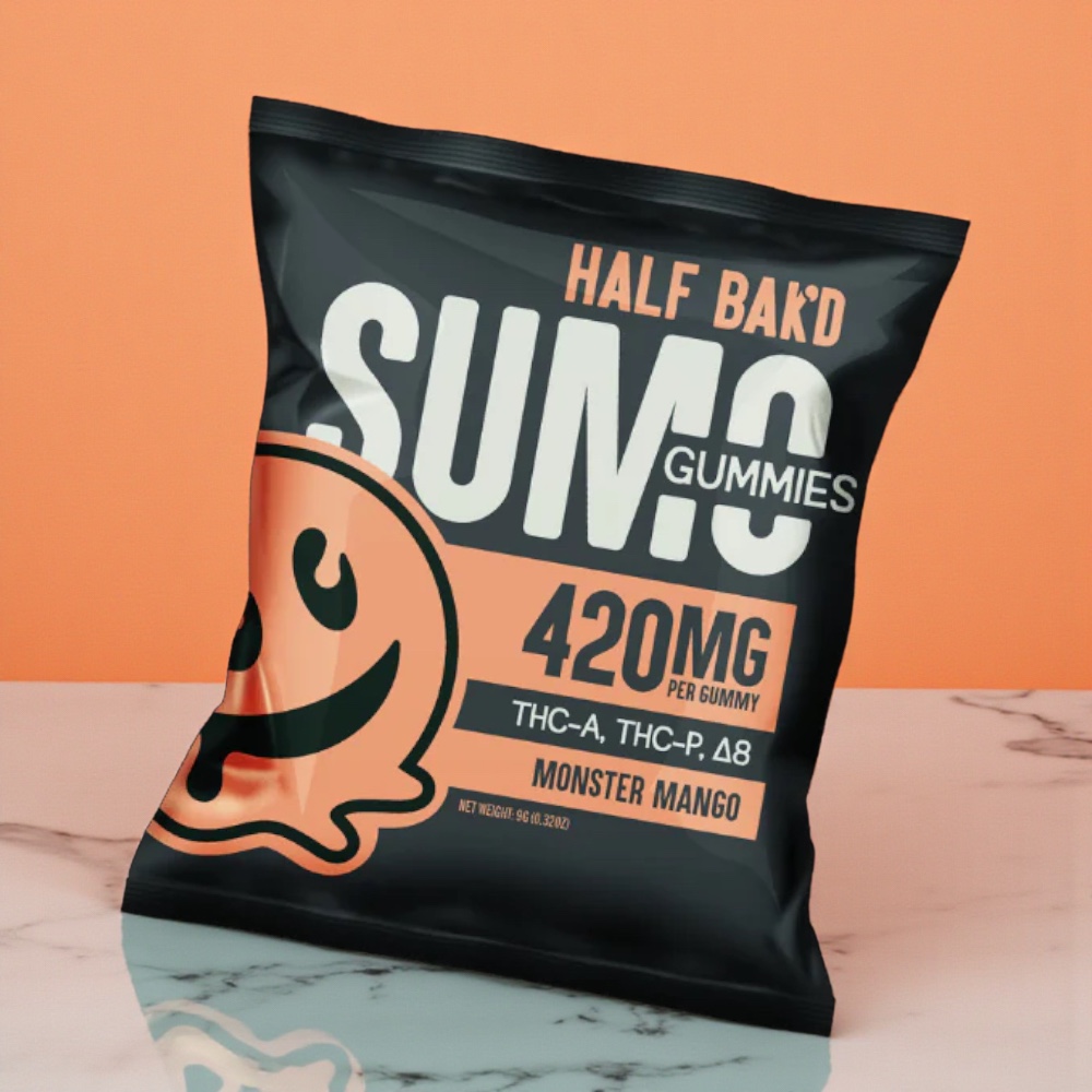 Half Bak'd SUMO Pure Peach 420mg Gummies 2ct