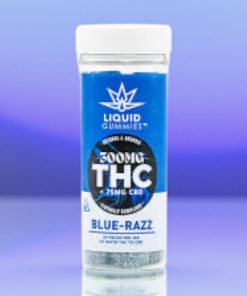 Liquid Gummies Blue-Razz 4:1 THC:CBD 300mg Hybrid Gummies 20ct