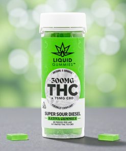 Liquid Gummies Super Sour Diesel 4:1 THC:CBD 300mg Sativa Gummies 20ct