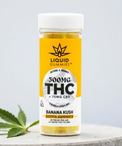 Liquid Gummies Banana Kush 4:1 THC:CBD 300mg Sativa Gummies 20ct