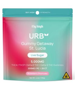 Urb Gummy Getaway St. Lucia Live Sugar Blend Strawberry Shortcake 5,000mg Gummies 25ct