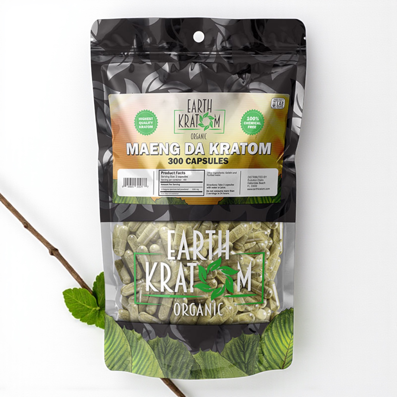 Earth Kratom Green Maeng Da 300 Capsules