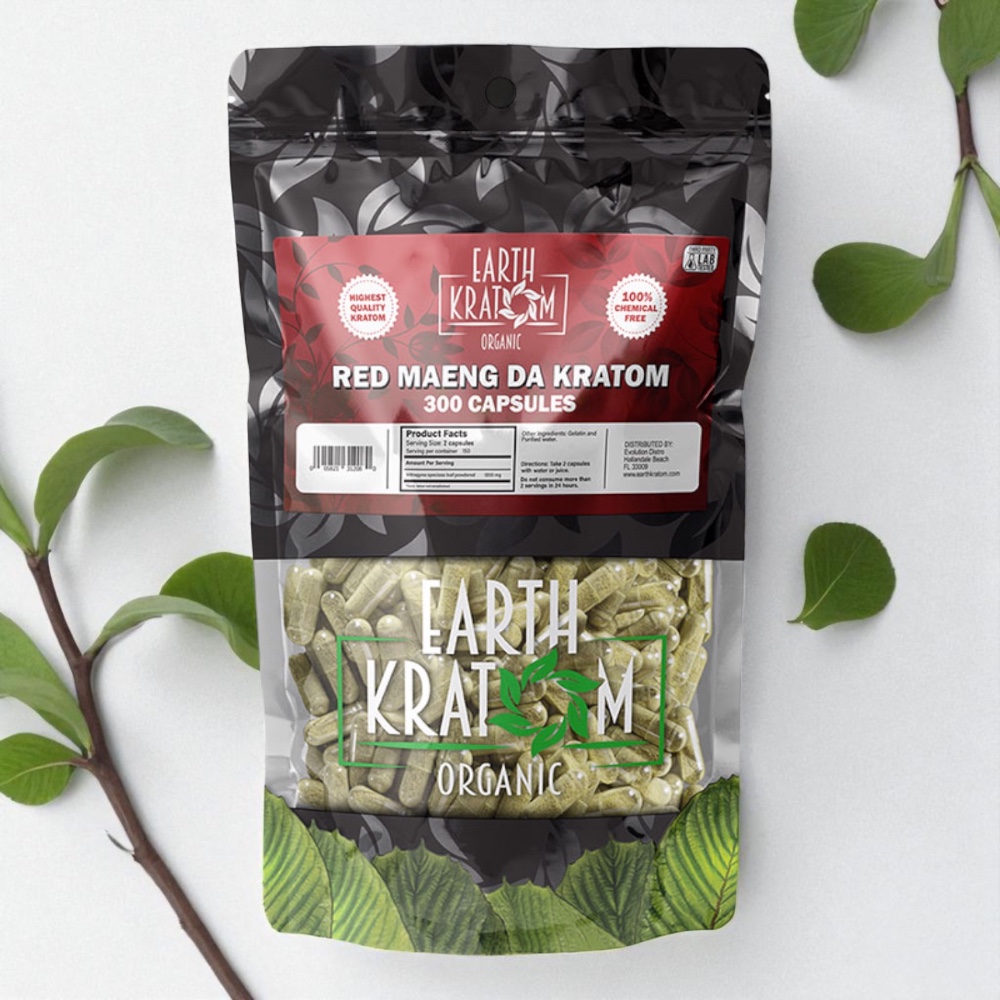 Earth Kratom Red Maeng Da 300 Capsules